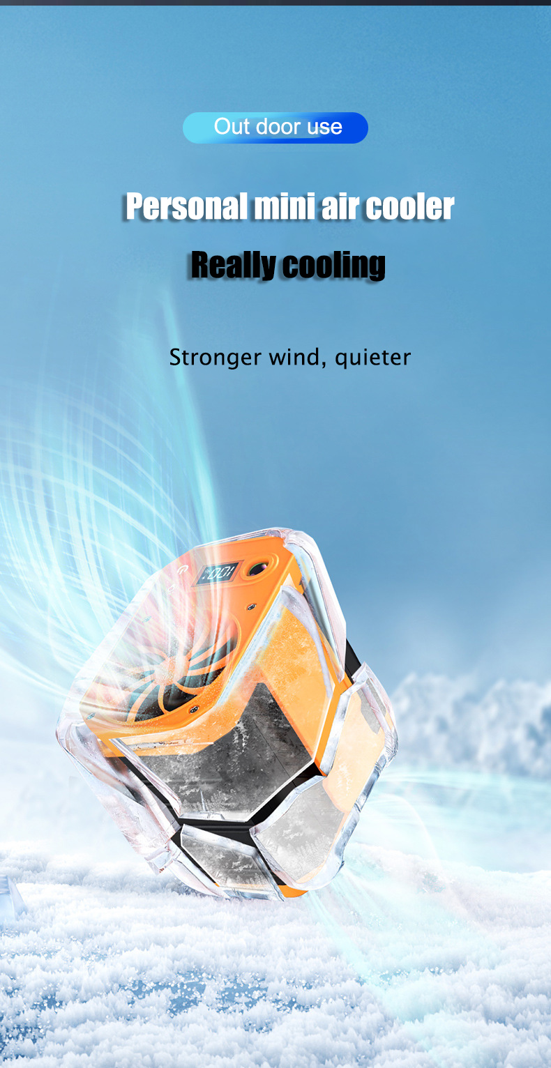 Wearable Portable Waist Clip Fan High Speed Air Cooling Fan