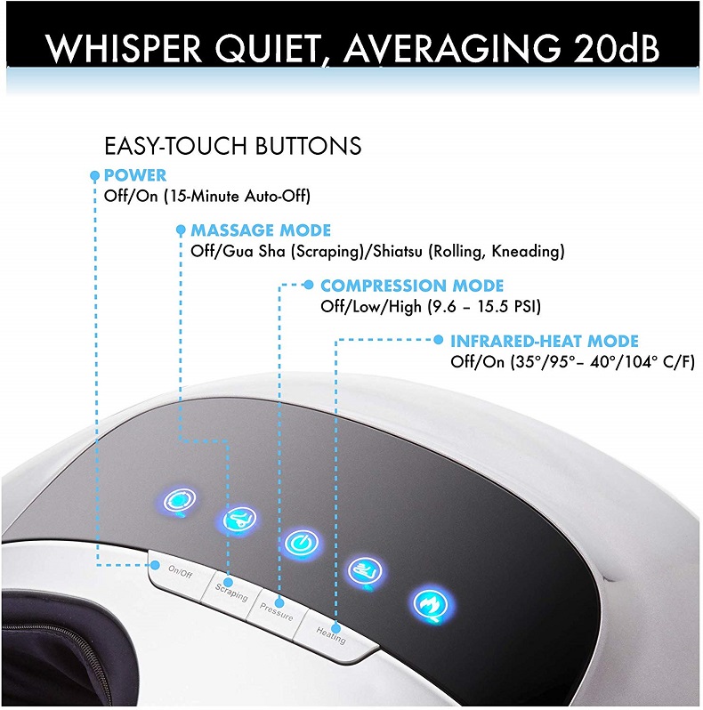 Rollers Foot Massager with Heater Kneading Air Compression