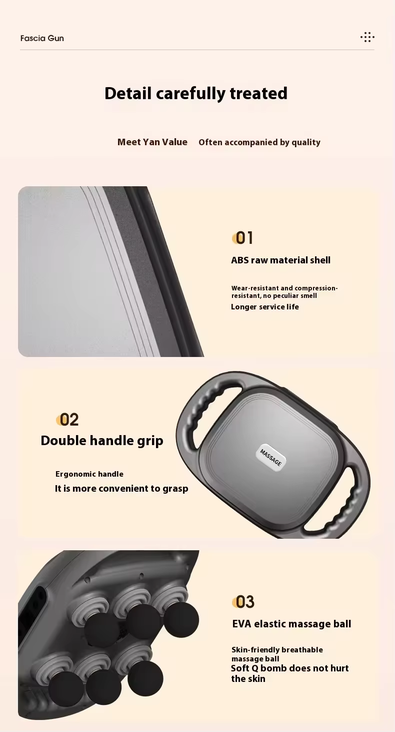 Handheld Fascia Gun 9 Speed 6 Ball Heads Muscle Massage Gun