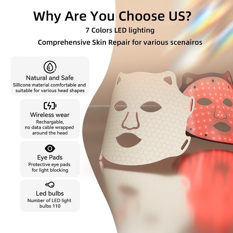 7 Colors Changing LED Face Mask Light Therapy