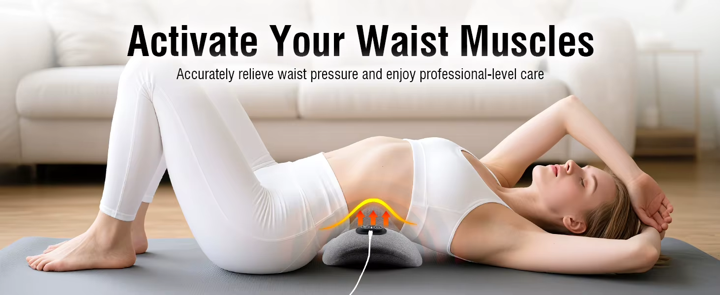 3‑in‑1 lumbar massage pillow memory foam waist support pillow for lower back pain relief 3‑in‑1 lumbar massage pillow memory foam waist support pillow for lower back pain relief
