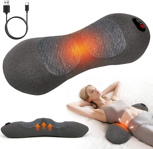 3‑in‑1 Lumbar Massage Pillow Memory Foam Waist Support with Vibration Heat & Air Lifting